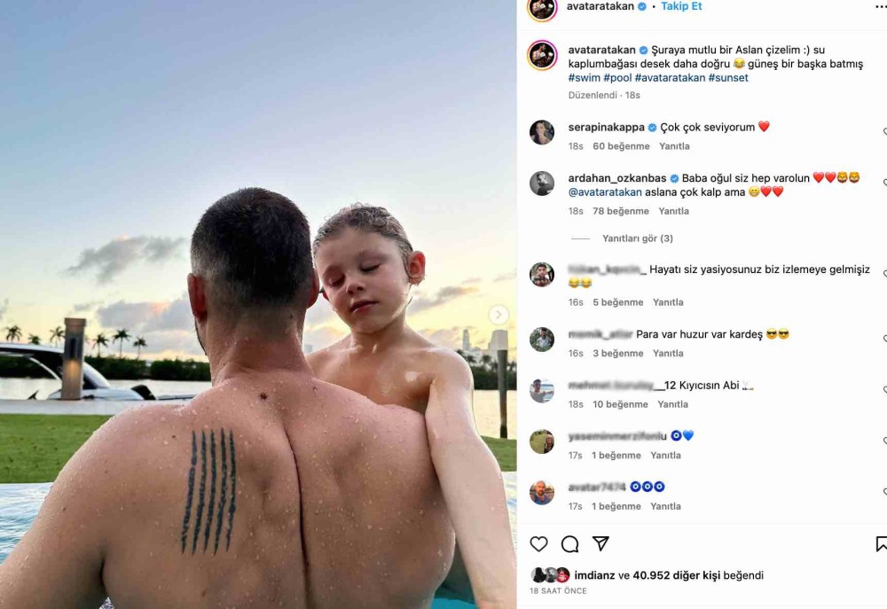 cagan atakan arslan avatar atakan in oglu aslan ile havuz keyfi sosyal medyada gundem oldu